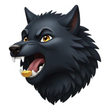 black wolf growling sticker