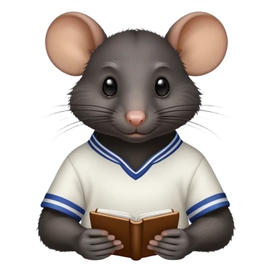 Black rat in a white jersey taking notes sticker