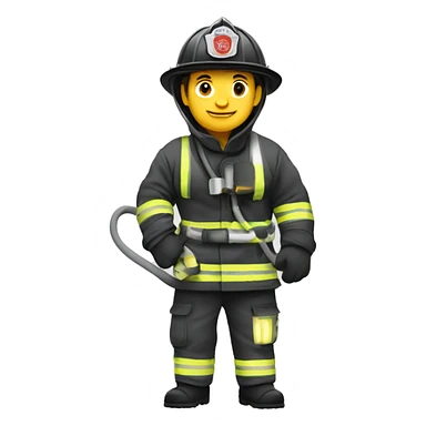 fire fighter, whole body, holding a hose sticker
