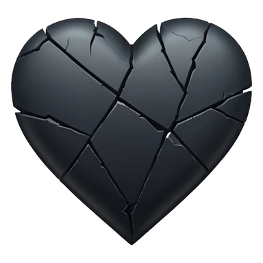 Black heart broken sticker