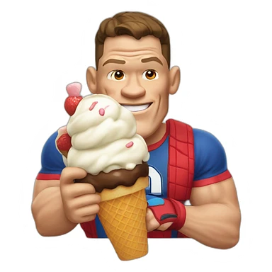 john cena with an ice cream sticker