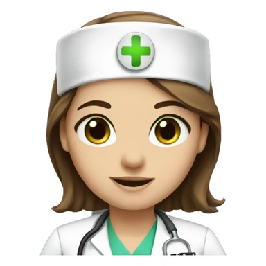 nurse brown hair green eyes sticker