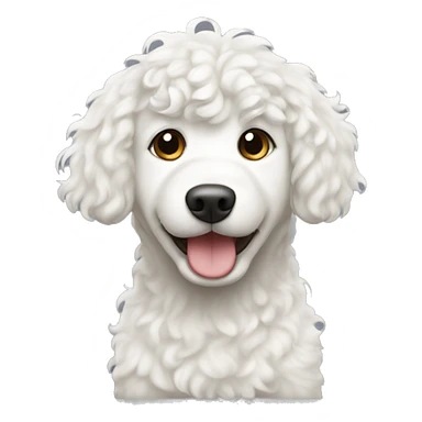 White dog with curly hair ￼ sticker