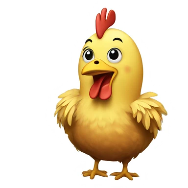Chicken with a sunflower sticker