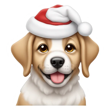 puppy with a santa hat sticker