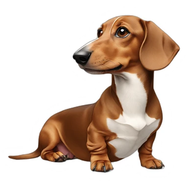 Dog head reality dachshund Looks to the left side 180 Degrees sticker