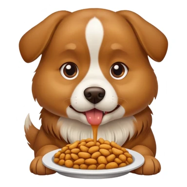 Dog eating food sticker