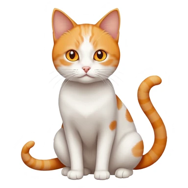 full body small short hair ginger and white cat with orange eyes  sticker