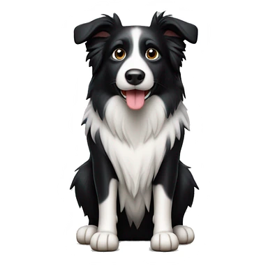Border collie avec tête un côté noir et un côté banc sticker
