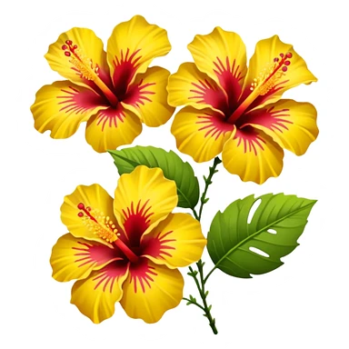 Two flowers of hibiscus yellow and red  sticker