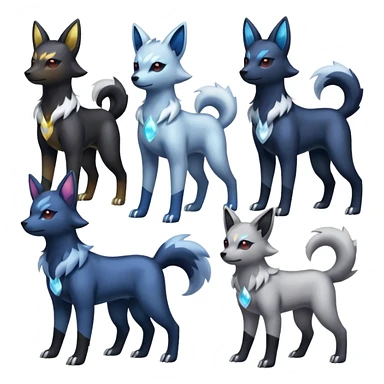 Translucent Magnificent Pastel Shiny Glowing Divine Houndour-Absol-Zorua-Umbreon-fusion (full body) sticker