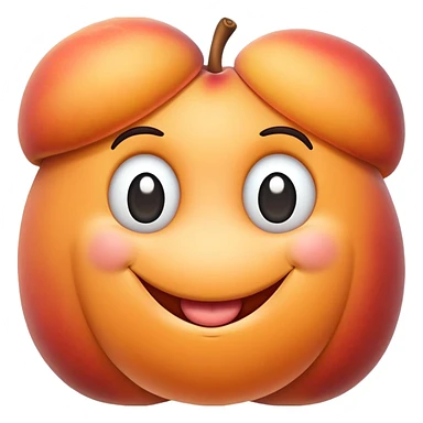 A peach looking very happy to meet with a sausage  sticker