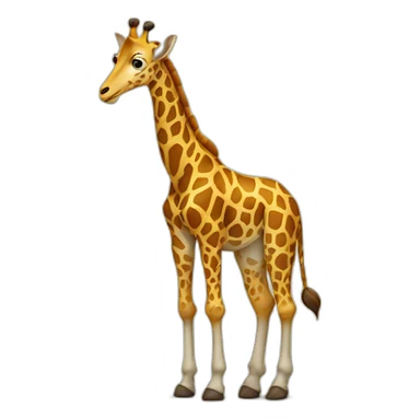 Une girafe sur un zèbre sticker