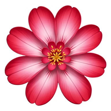 red 5-petal sakura sticker