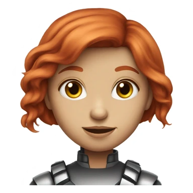 robot redhead girl sticker