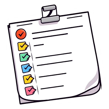 sticker style checklist with playful checkmarks sticker