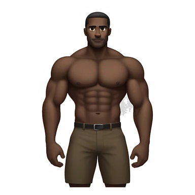 muscular man with dark skin sticker