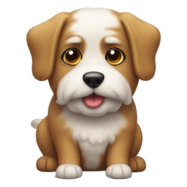 Puddel dog with a toy sticker