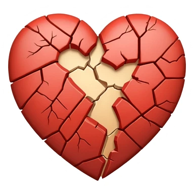 fissured heart sticked together sticker
