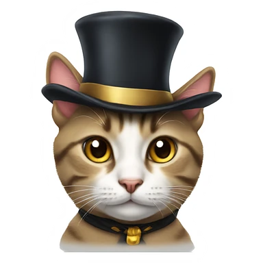 cat with a tophat sticker
