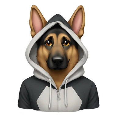 German shepherd in a hoodie  sticker