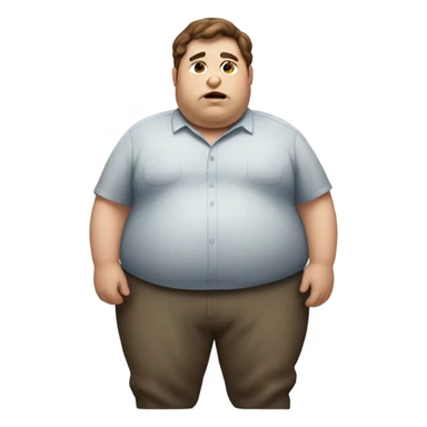 Fat person with brown hair sticker