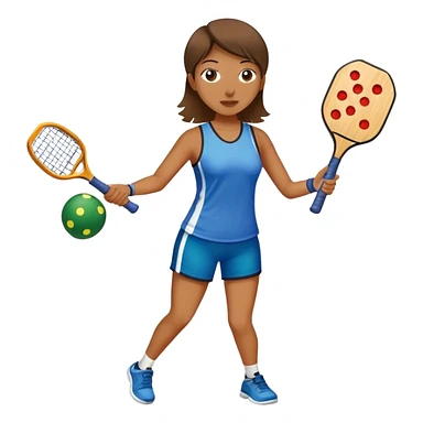 Woman playing pickleball sticker