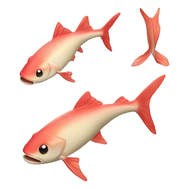 Short fins please!!!! fish female with short red fins and a light beige body  sticker