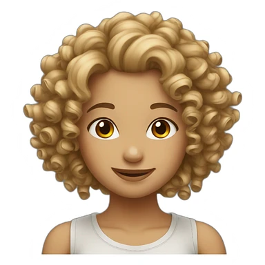 satisfaction girl curly haired sticker