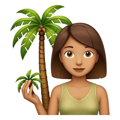 Me holding a palm tree sticker