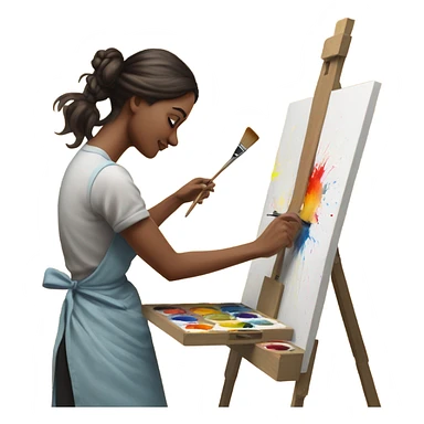 woman painter sticker