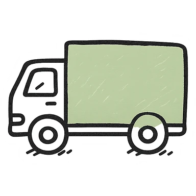 light green truck with black details, hand-drawn style sticker