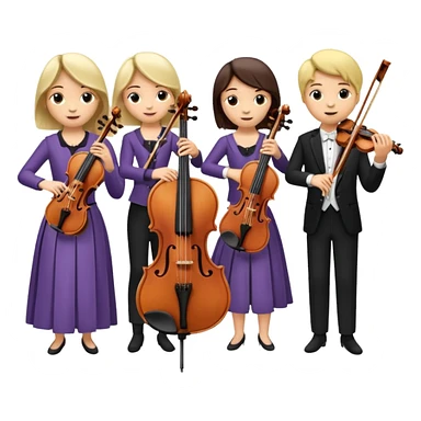 quartet of violin, flute, viola, and cello sticker