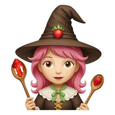 Strawberry shortcake witch sticker