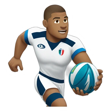 mbappé playing rugby sticker