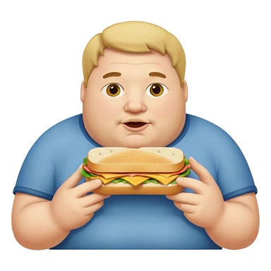 Fat man eating  sticker