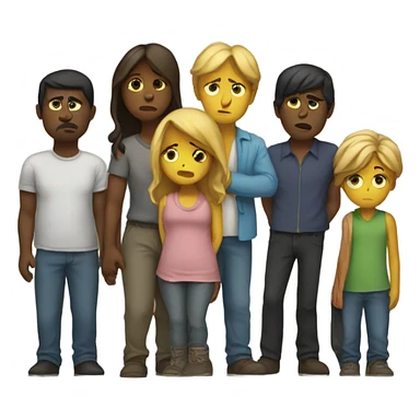Group of sad people  standing sticker