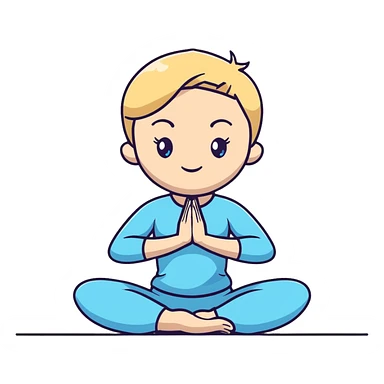 A women blonde with short blonde hair bleu eyes until shoulder doing a yoga pose  sticker