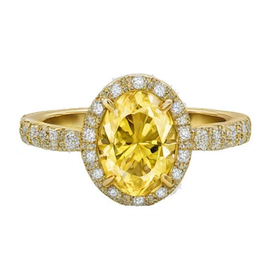 Yellow oval diamond ring gold band, elegant and detailed.” sticker