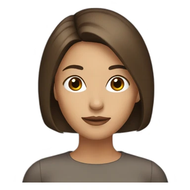 a brunette with a bob without bangs, brown eyes sticker