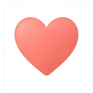 heart with a soft coral gradient, clean digital illustration sticker