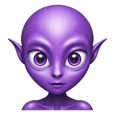 glitter purple alien sticker