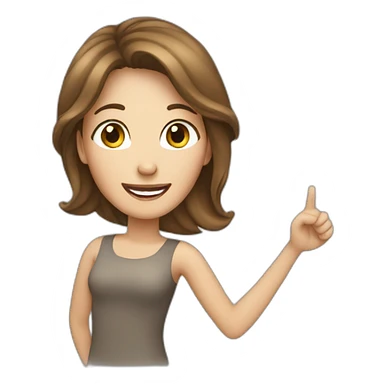 brown hair white woman celebrating sticker