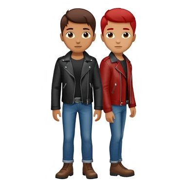 Boy in leather jocket, full body, different colors leather jocket, close up sticker