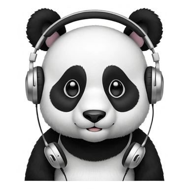 the panda wearing headphone sticker