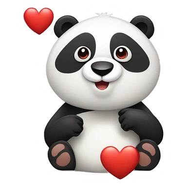 Oso panda con un corazón que diga te amo sticker