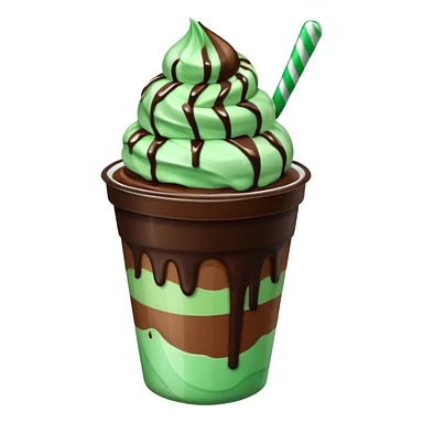 cup mint and chocolate ice cream sticker