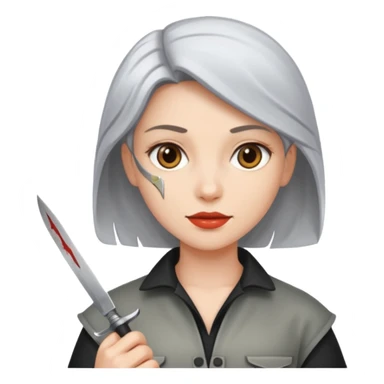 Woman with a knife sticker