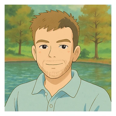Transform this portrait into a Ghibli style illustration, keeping the background soft and natural. sticker