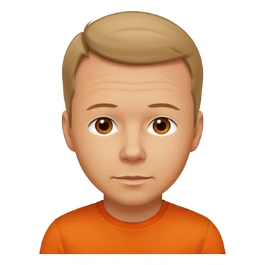 Donnie Wahlberg brown eyes,dark blonde hair, orange shirt  sticker